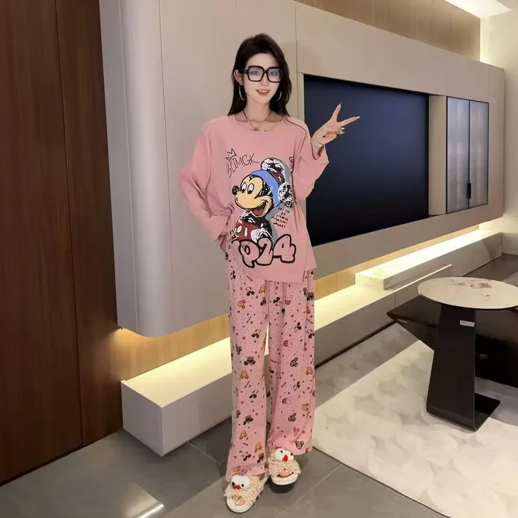 XPP特体大码300斤家居服套装家里有暖气拍这个米奇睡衣太舒服了