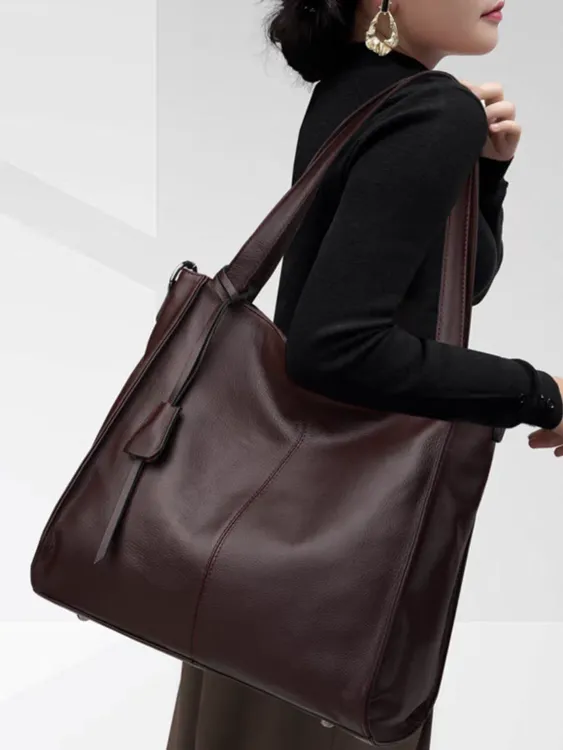 玫紫色托特包新款大容量通勤设计感小众手拎包斜挎单肩包休闲6613