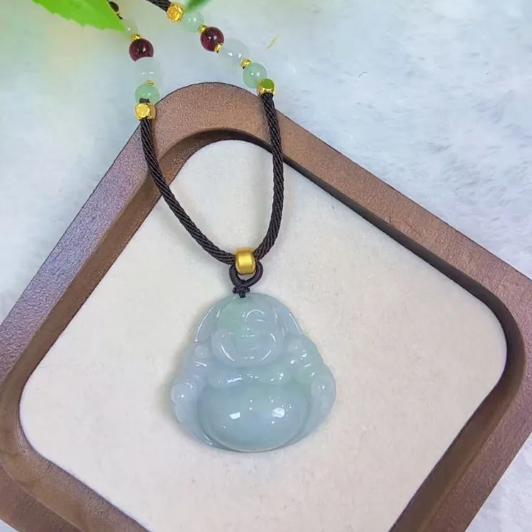 天然翡翠A货冰佛吊坠 高36+宽37+厚12+ （多样性发其中一个）