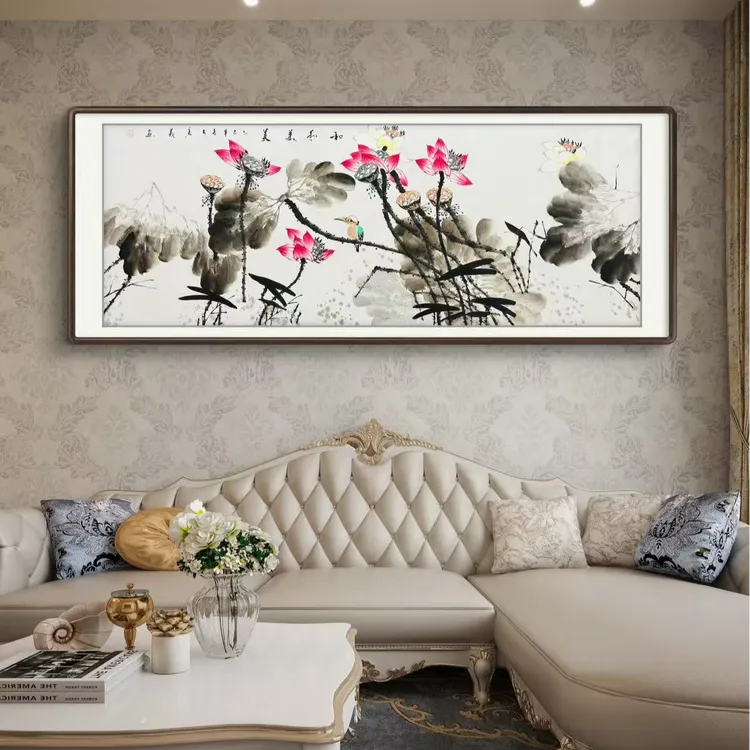 荷花水墨画/和和美美书画作品客厅书房办公室挂画2025文玩探宝