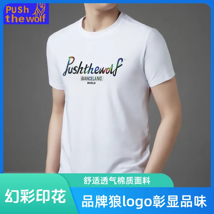 品牌短袖t恤男士正品官方夏冰丝高档潮牌纯棉100%高级感2025新款