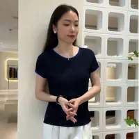 【深海蓝韵】简约百搭纯色显瘦针织衫 MG8212