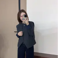 【汐汐女装二店】小个子定制V领百搭复古格纹西装马甲 MJ8190
