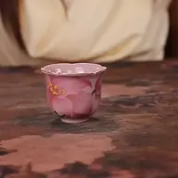 顶先 粉汝百合小花口杯 A13413