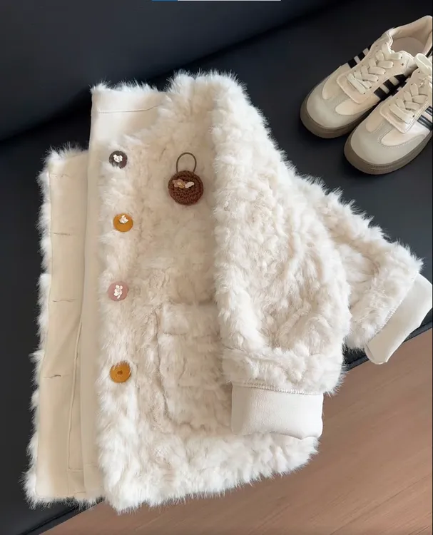 法式小香风高级小众外套女2025冬季新款气质时尚加厚保暖粉色上衣