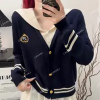 C600-C749号针织短袖宽松翻领拼色百搭薄款显瘦上衣打底衫