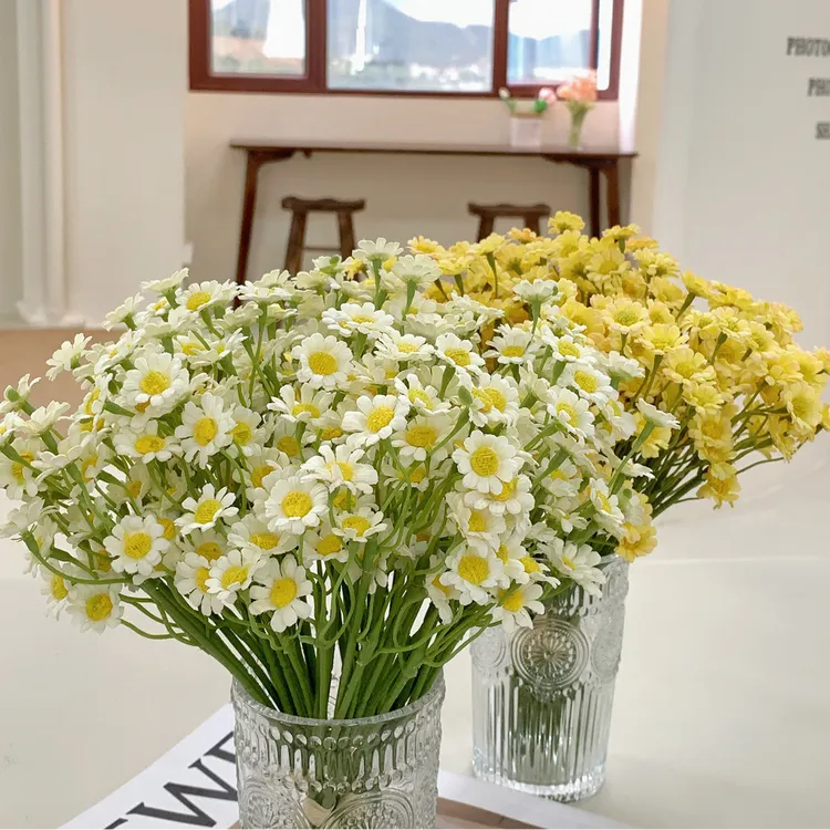 小雏菊把束假花 欧式客厅餐桌插花装饰洋甘菊干花束小野菊仿真花