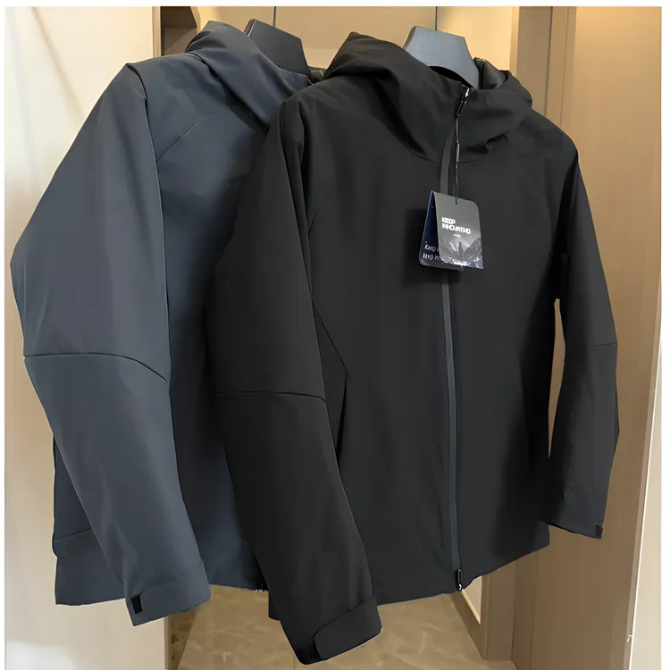 冬季男士简约风加厚保暖男款休闲圆下摆男连帽户外运动棉衣棉服