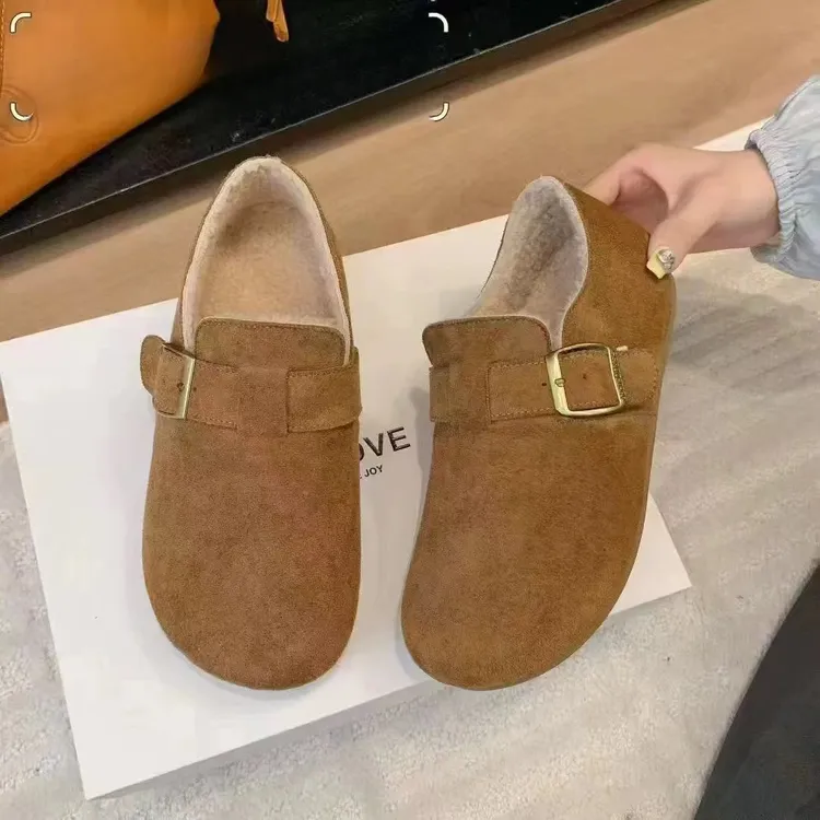 【娜姐家】1611#冬季加棉一脚蹬舒适勃肯休闲鞋