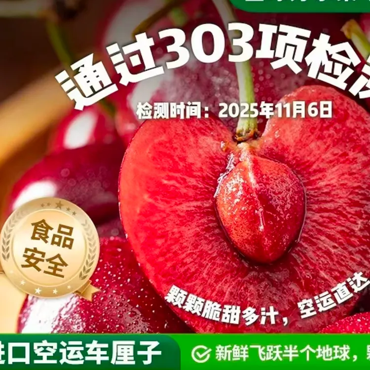 车厘子海运桑缇娜3jd净果5斤装内附果径卡