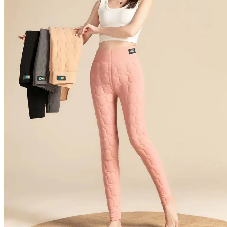 新款女士大码高腰加绒加厚外穿雪地保暖休闲裤（QMY001）