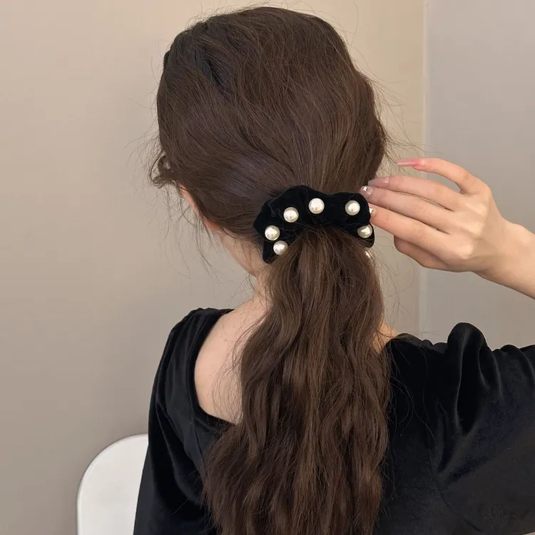 【甄选】韩系褶皱大肠发圈加大号大肠发圈ins韩系大肠发圈丝绒珍珠