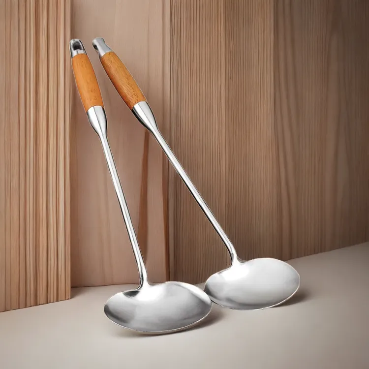 炒勺不锈钢锅铲家用厨房圆形厨师炒菜勺贵州大号长柄加厚防烫铲子