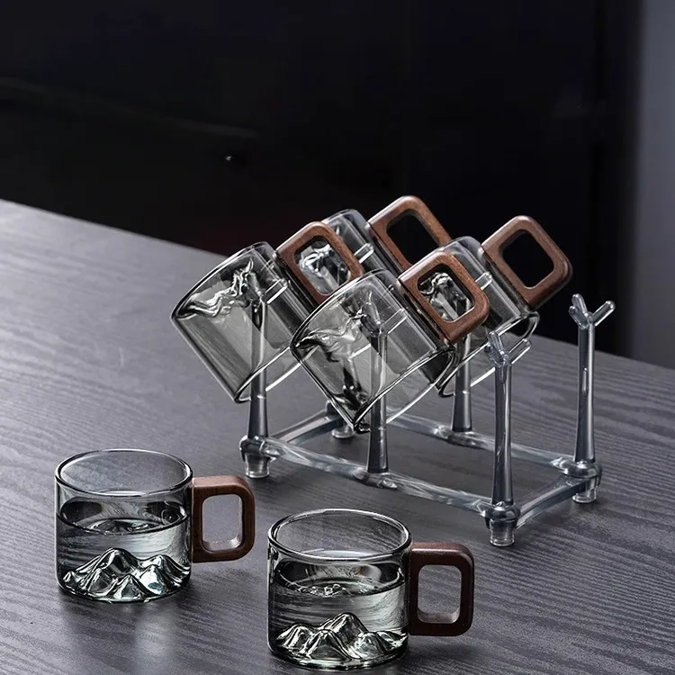 加厚耐热玻璃品茗杯子小茶杯带把杯功夫茶具喝茶耳杯高硼硅玻璃杯