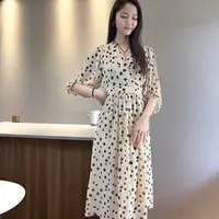 双节大促—桑蚕丝V领波点印花连衣裙24