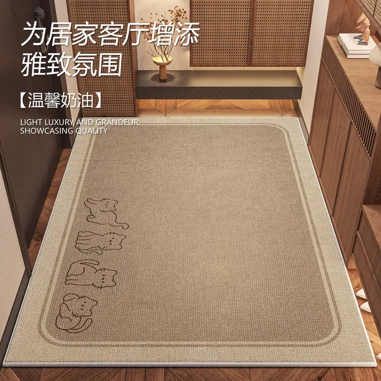 中古风亚麻入户门垫进门脚垫玄关地毯仿剑麻家用门垫防滑垫子可裁
