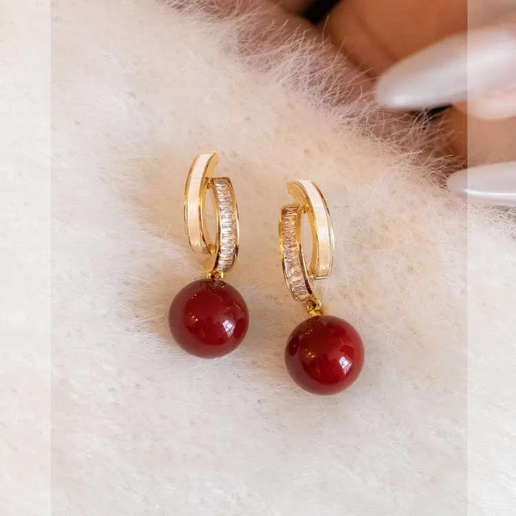 OLOIU 925银仿珍珠耳饰 珍珠耳环女时尚耳夹耳坠2025新款爆款耳饰