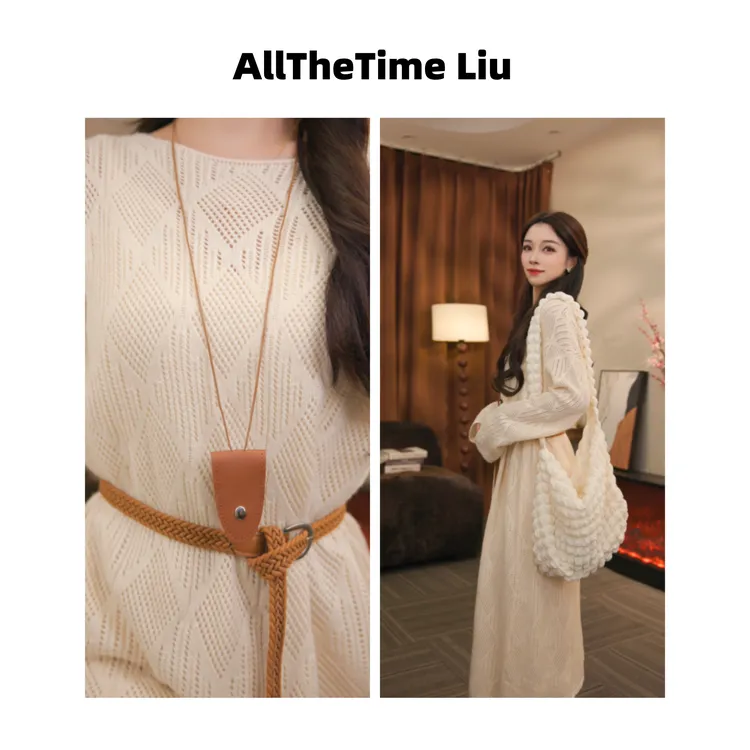AllTheTime/【有风的地方】新款气质针织温柔秋季连衣裙有腰带内搭