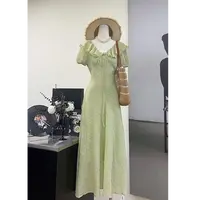 【黄雾鸢尾】法式温柔重工茶歇连衣裙-3767