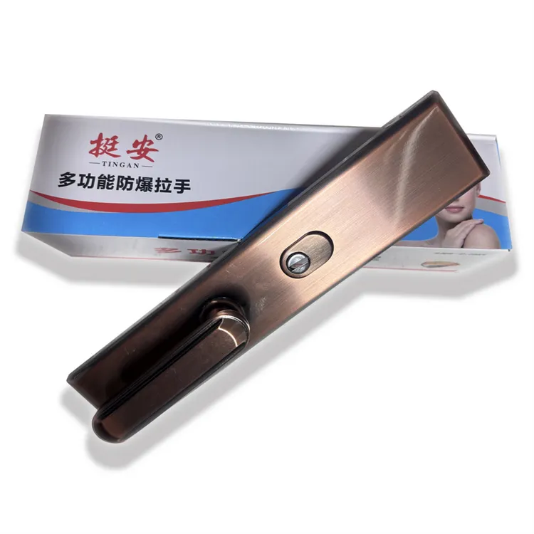 （拍1发6）防盗门门把手多功能防爆大拉手红古铜防爆拉手双拉簧设计