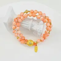 【壹加索菲亚】粉珊瑚DIY项链--圆珠6mm+浅色多样性发一DIY0113