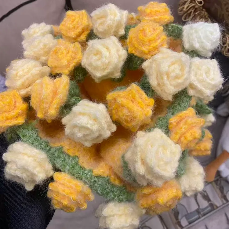 长绒渐变线玫瑰毯七星毯毛线材料直播下单链接钩织钩织材料包