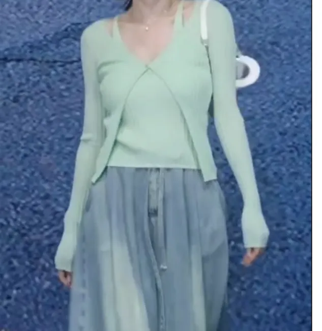 2025春季新款时尚女装爆款轻熟网红潮流假两件上衣宽松裤子su