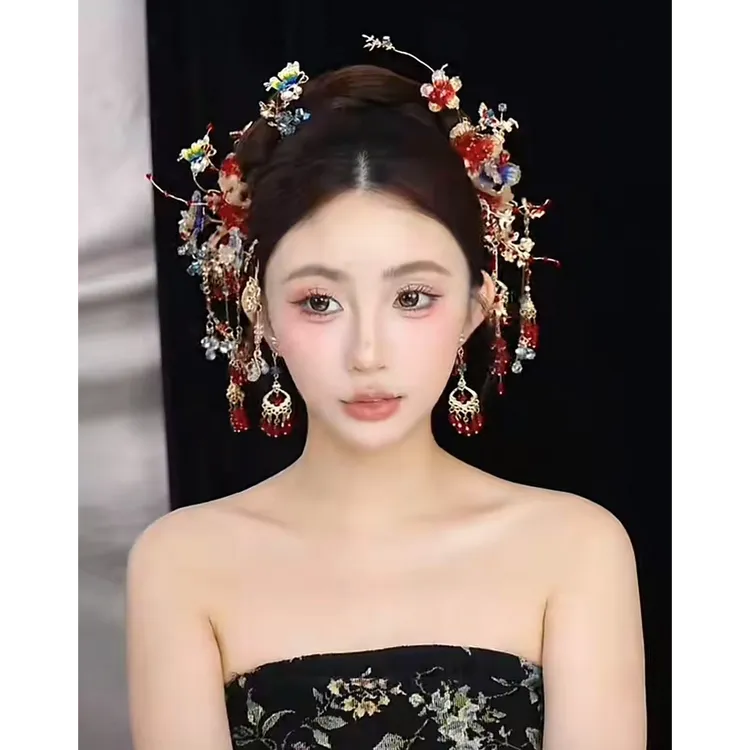 合金婚庆饰品 2025新款百搭中式新娘结婚饰品349