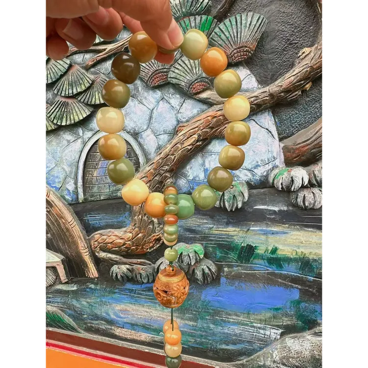 天然菩提根大尺寸桶珠敦煌17-18大尺寸手串手持男女文玩