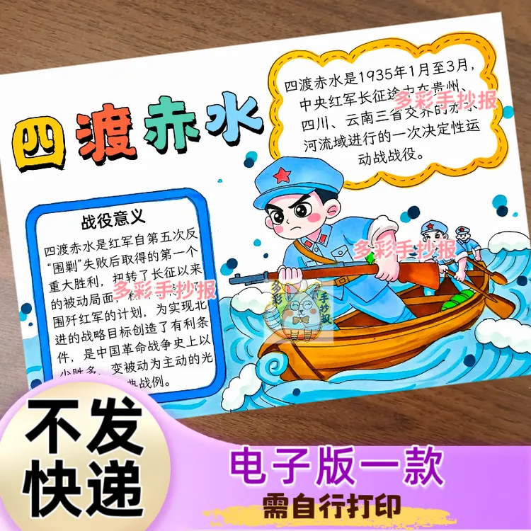 【1491】长征四渡赤水手抄报电子稿