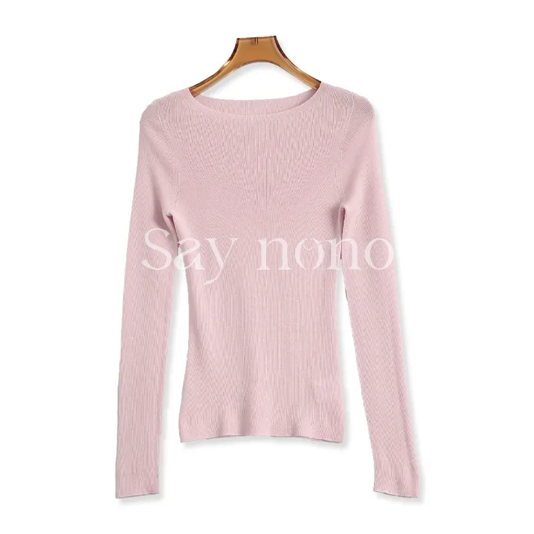 Say nono【懒猫nono】KBB8003精纺扬子120S18针一体成型一字打底衫