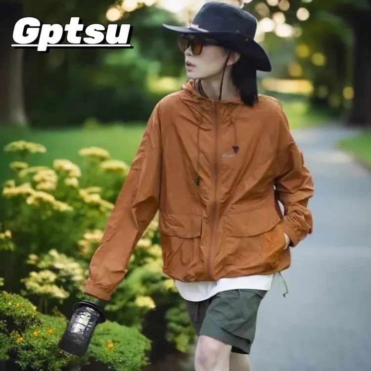 GPTSu户外防紫外线冲锋衣2025夏轻薄透气外套防晒服工装防晒衣女