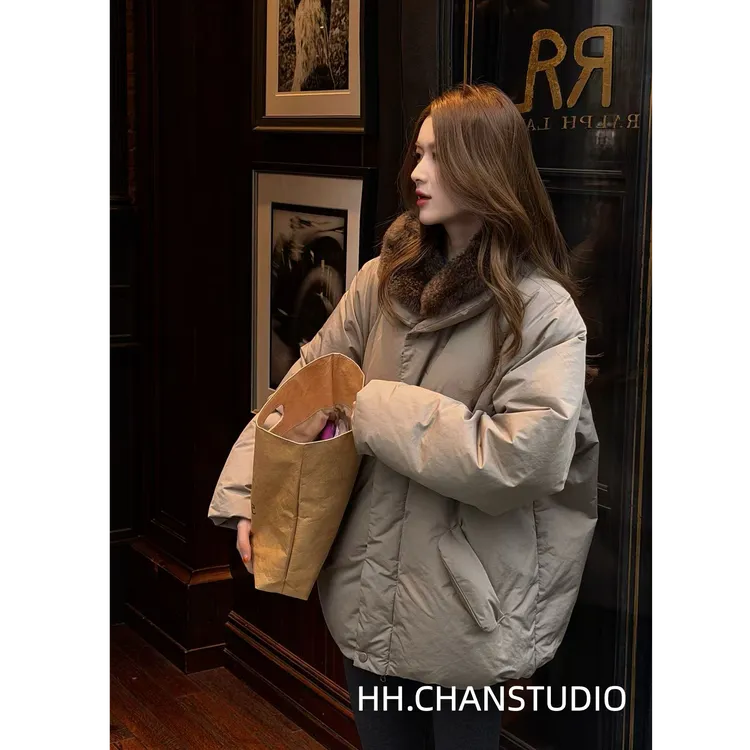 HH.CHAN “俏皮鹅” 95超蓬白鹅绒山羊皮毛领羽绒服HH55Q41055