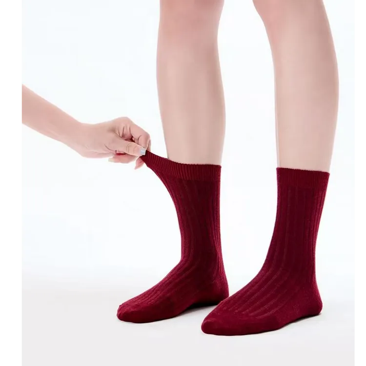 TANTAN 保暖秋冬中筒精仿羊毛羊绒袜3946