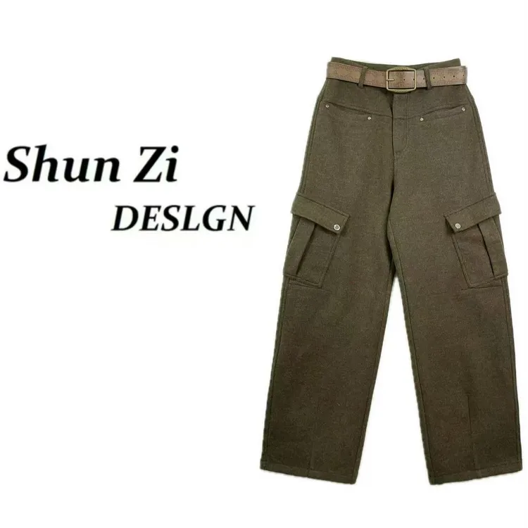 顺子/SZ9997 【加绒莱塞尔】冬季新款加绒加厚立体裁剪工装裤