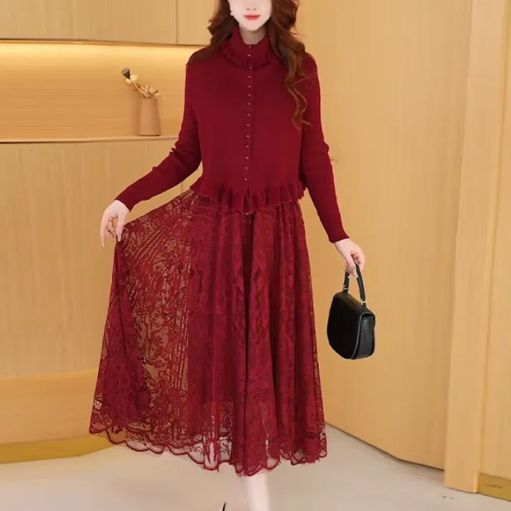 卓妃女装【两件套】早秋新款时尚修身休闲气质显瘦减龄宽松连衣裙