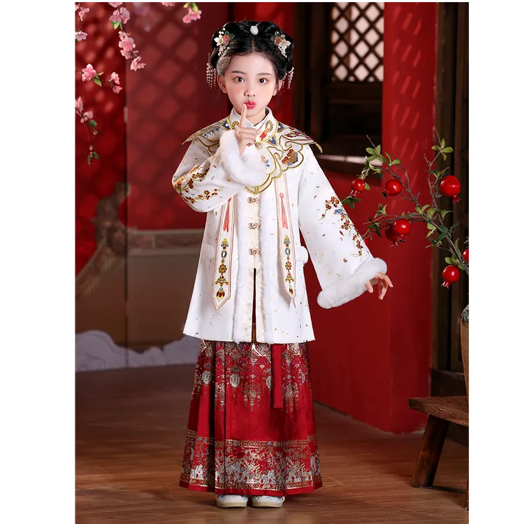 童锣湾【儿童琼玉和光满玉马面裙套装】秋冬仿妆花女童新中式拜年服
