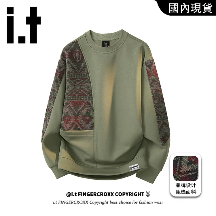i.t FINGERCROXX大码卫衣男士秋季设计宽松时尚百搭休息长袖上衣