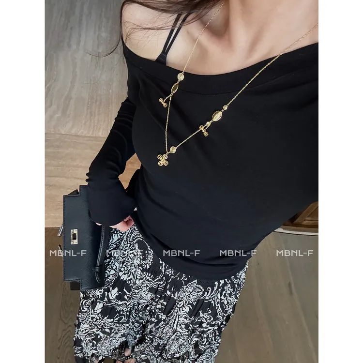 MBNL-F“欲望之都” 高级洋气不规则领天丝长袖T恤 秦磊XM-XSY3137