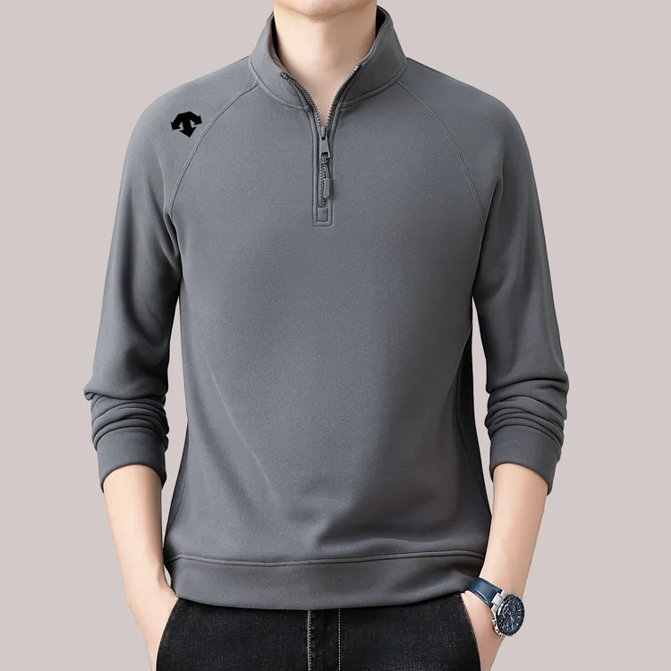 【商场同款】迪桑家春秋衫男运动服休闲卫衣套头半开拉链领长袖上衣
