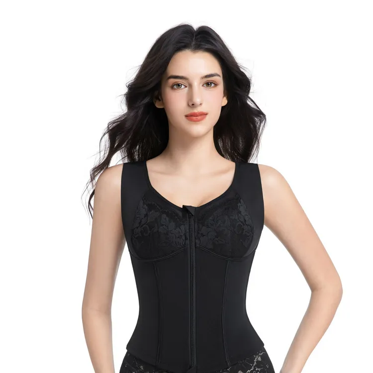 塑腰拉链长文胸大胸显小提拉强收副乳胃包矫正身材管理器保暖内衣