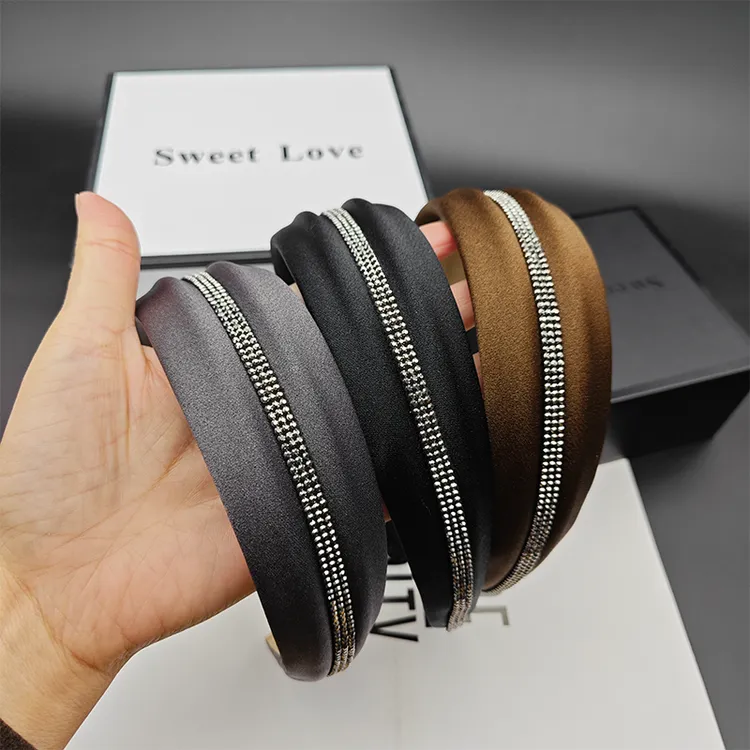 2025新款高级感水钻宽边发箍高颅顶发卡气质头箍发饰显发量头饰女