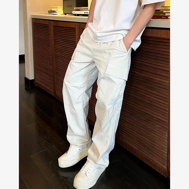 YIHAO STUDIO秋季男款工装休闲裤直筒运动宽松百搭黑色长裤