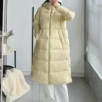 宝丫轻奢  T女式时尚简约保暖长款连帽羽绒服外套K3865