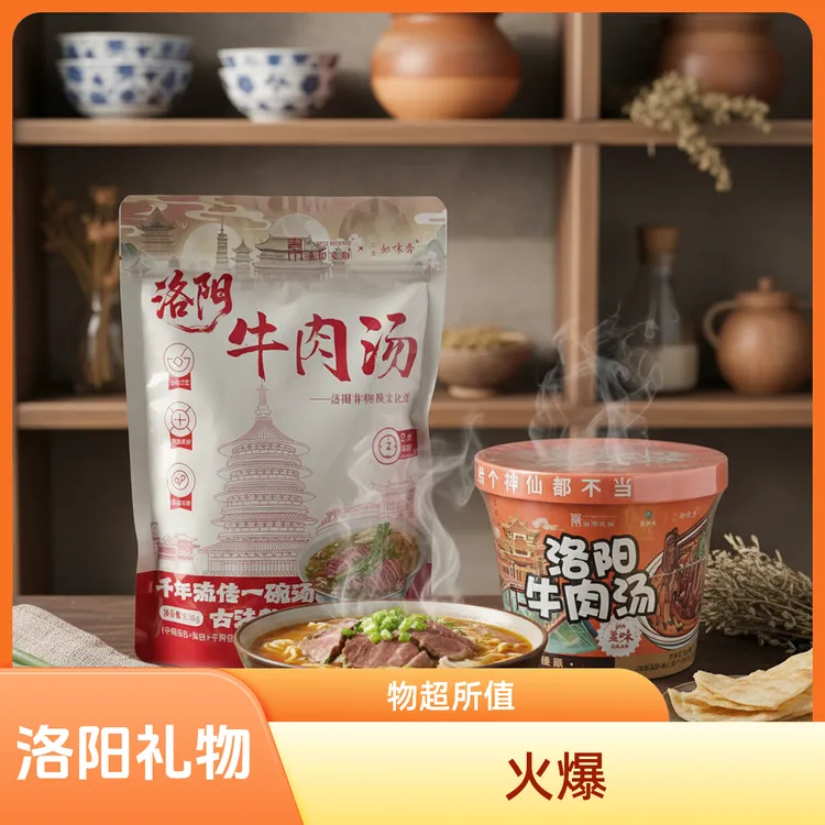 洛阳文旅旗下品牌洛阳礼物非遗牛肉汤速食含原汤大块牛肉