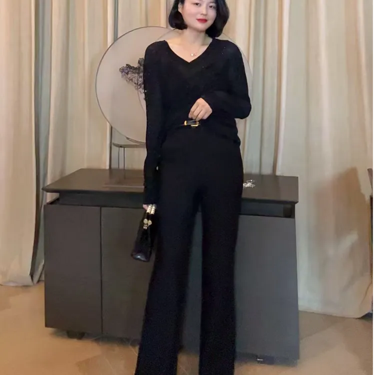 TANTAN 百搭通勤简约显瘦气质休闲裤2555