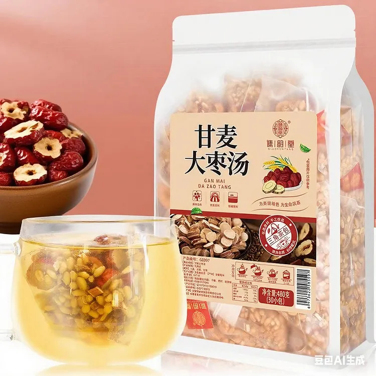 甘麦大枣汤茶包标准配方剂量免煮冲泡小麦甘草红枣汤量贩装