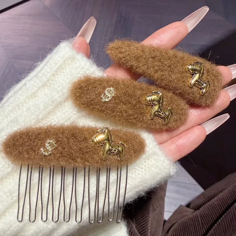 休闲风复古风女边夹卡通风发夹刘海夹韩版秋冬ins