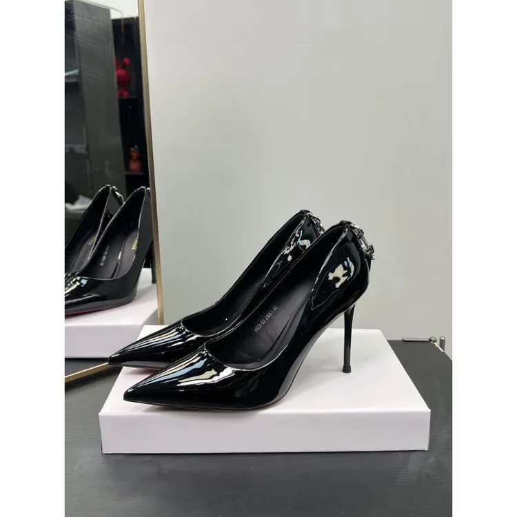 （9厘米）8873-50黑色细跟高跟鞋