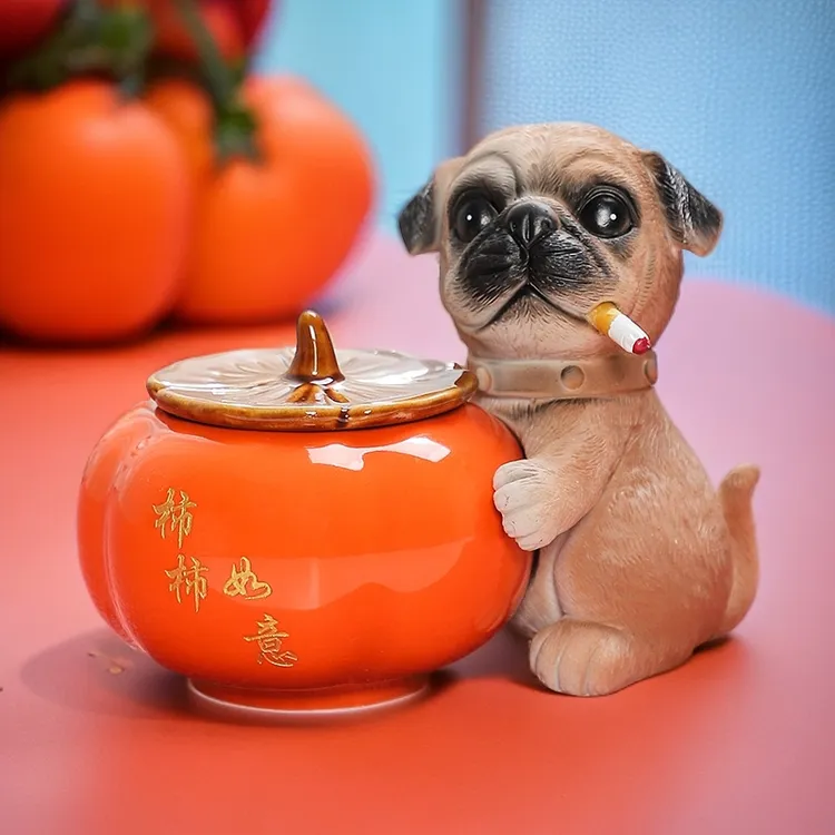 网红结婚烟灰缸个性创意时尚防烟防灰飞家用客厅送礼乔迁装饰摆件